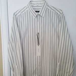 Versace Black and White Striped Dress Shirt